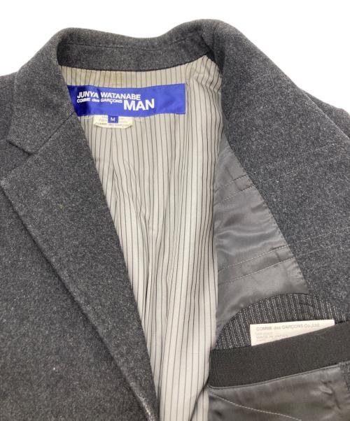COMME des GARCONS JUNYA WATANABE MAN（コム デ ギャルソン ジュンヤ ワタナベ マン）COMME des GARCONS JUNYA WATANABE MAN (コム デ ギャルソン ジュンヤ ワタナベ マン) カシミヤ混ウールコート グレー サイズ:SIZE Mの古着・服飾アイテム