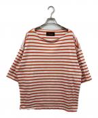 OUTILウティ）の古着「ボーダーカットソー」｜ホワイト×レッド