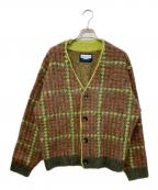 MAISON SPECIALメゾンスペシャル）の古着「5G Plaid Pattern Shaggy Knit V-neck Cardigan」｜マルチカラー
