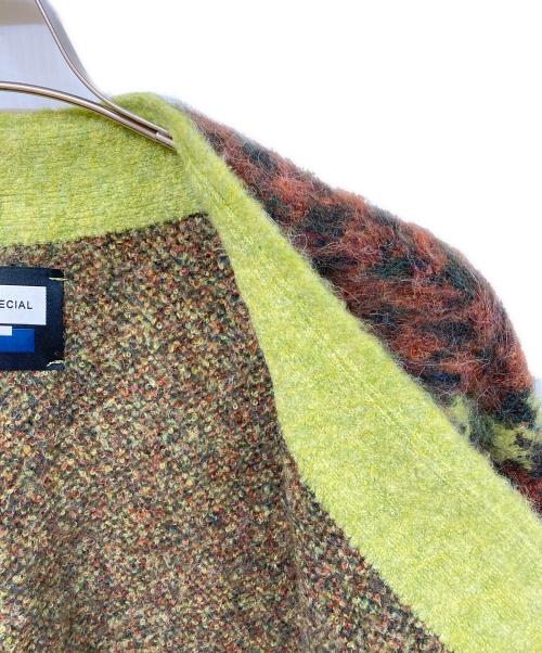 MAISON SPECIAL（メゾンスペシャル）MAISON SPECIAL (メゾンスペシャル) 5G Plaid Pattern Shaggy Knit V-neck Cardigan マルチカラーの古着・服飾アイテム