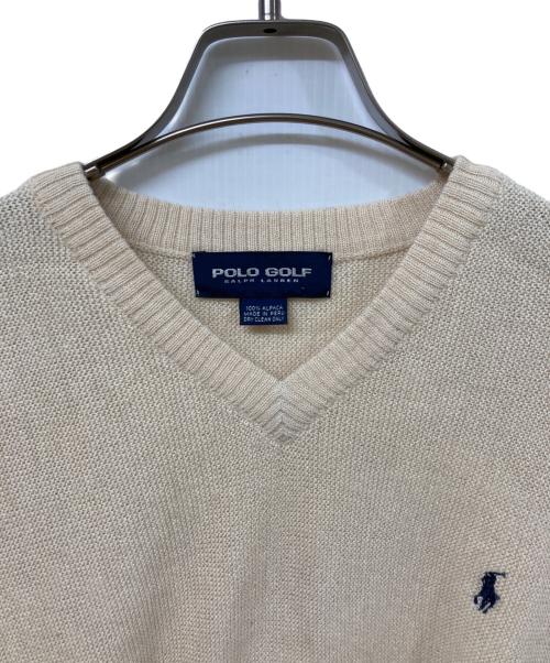 POLO GOLF（ポロ ゴルフ）POLO GOLF (ポロ ゴルフ) Vネックニット ベージュ サイズ:実寸をご確認くださいの古着・服飾アイテム
