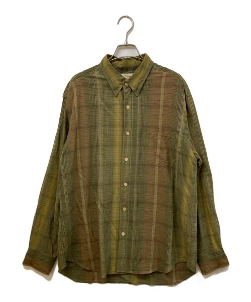 TOMMY BAHAMA（トミーバハマ）TOMMY BAHAMA (トミーバハマ) シルクチェックシャツ グリーン サイズ:	SIZE Lの古着・服飾アイテム