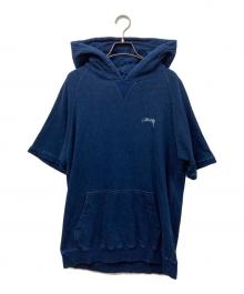 stussy（ステューシー）の古着「半袖パーカー」｜ネイビー