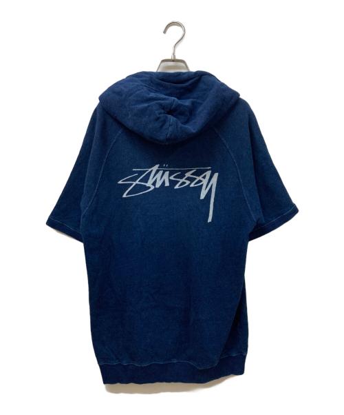 stussy（ステューシー）stussy (ステューシー) 半袖パーカー ネイビー サイズ:	SIZE Lの古着・服飾アイテム