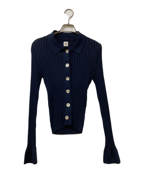 Ron Herman（ロンハーマン）Ron Herman (ロンハーマン) ワイドリブ ニット シャツ ネイビー サイズ:	SIZE Sの古着・服飾アイテム