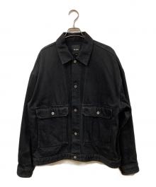 BEAMS（ビームス）の古着「ルーズデニムジャケット」｜ブラック
