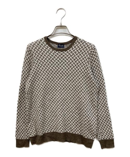 Drumohr（ドルモア）Drumohr (ドルモア) ビスコッティ柄ニット ベージュ サイズ:48の古着・服飾アイテム