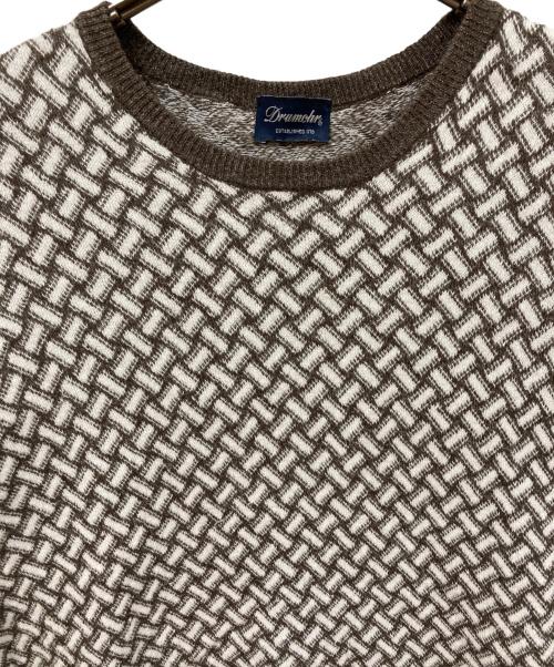 Drumohr（ドルモア）Drumohr (ドルモア) ビスコッティ柄ニット ベージュ サイズ:48の古着・服飾アイテム