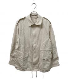 MACPHEE（マカフィー）の古着「コットンリネンベルテッドジャケット」｜ベージュ