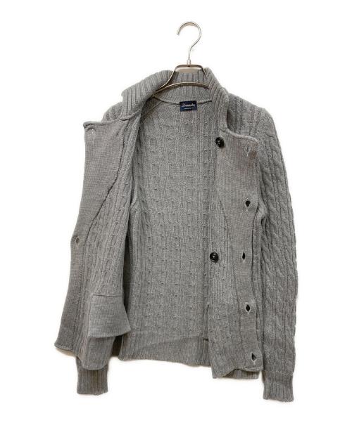 Drumohr（ドルモア）Drumohr (ドルモア) ケーブル ウールニットダブルブレスト ジャケット グレー サイズ:44の古着・服飾アイテム