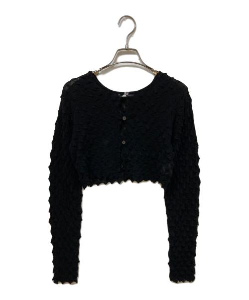 Open Sesame Club（オープンセサミクラブ）OPEN SESAME CLUB (オープンセサミクラブ) ICE COTTON SHORT CARDIGAN ブラック サイズ:SIZE 2の古着・服飾アイテム