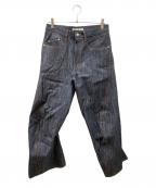 NVRFRGTネヴァーフォーゲット）の古着「3D TWISTED WIDE LEG JEANS」｜インディゴ