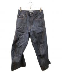 NVRFRGT（ネヴァーフォーゲット）の古着「3D TWISTED WIDE LEG JEANS」｜インディゴ