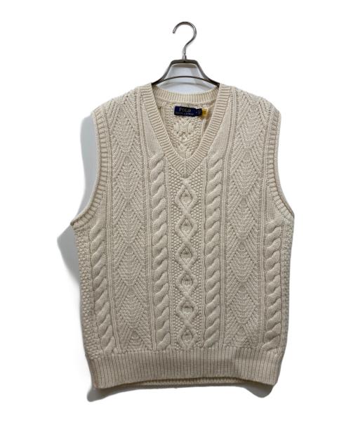 POLO RALPH LAUREN（ポロ・ラルフローレン）POLO RALPH LAUREN (ポロ・ラルフローレン) ニットベスト ホワイト サイズ:Mの古着・服飾アイテム