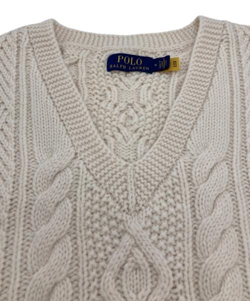POLO RALPH LAUREN（ポロ・ラルフローレン）POLO RALPH LAUREN (ポロ・ラルフローレン) ニットベスト ホワイト サイズ:Mの古着・服飾アイテム