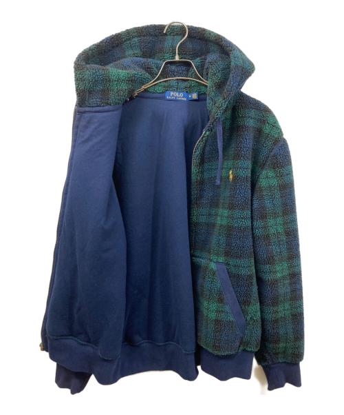 POLO RALPH LAUREN（ポロ・ラルフローレン）POLO RALPH LAUREN (ポロ・ラルフローレン) ボアジップアップパーカー ネイビー サイズ:SIZE Mの古着・服飾アイテム