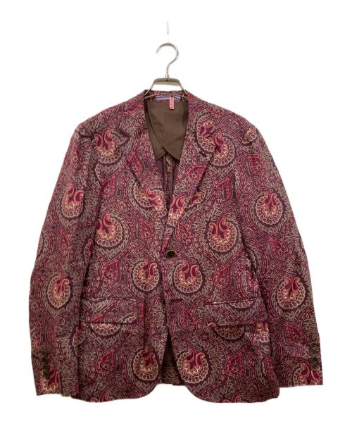 Paul Smith London（ポールスミスロンドン）Paul Smith London (ポールスミスロンドン) ペイズリーテーラードジャケット レッド サイズ:SIZE Mの古着・服飾アイテム