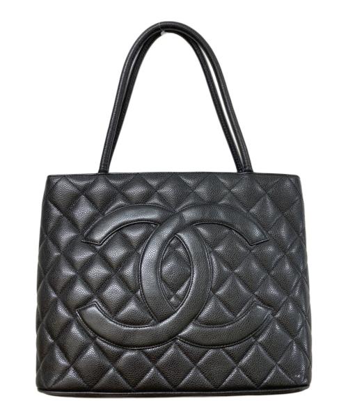 CHANEL（シャネル）CHANEL (シャネル) キャビアスキン復刻ココマークトートバッグ ブラックの古着・服飾アイテム