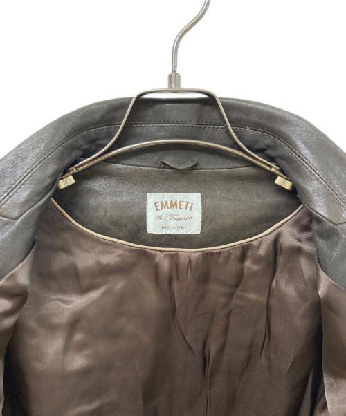 EMMETI（エンメティ）EMMETI (エンメティ) Ｍ65ラムスキンレザージャケット ブラウン サイズ:SIZE 44の古着・服飾アイテム