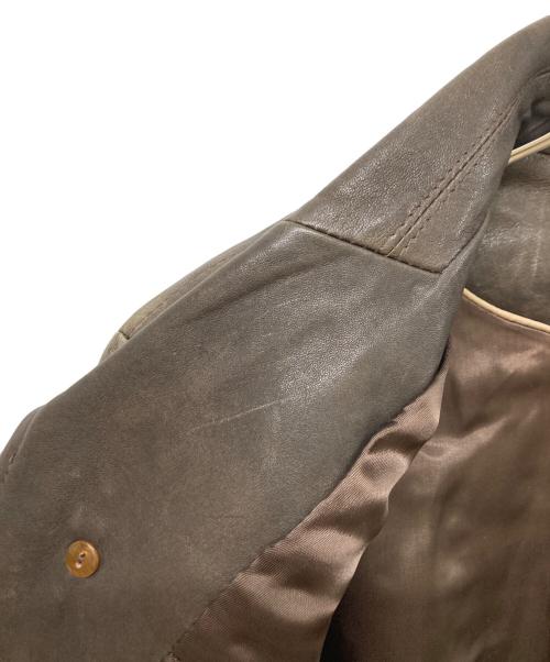 EMMETI（エンメティ）EMMETI (エンメティ) Ｍ65ラムスキンレザージャケット ブラウン サイズ:SIZE 44の古着・服飾アイテム
