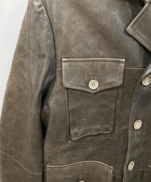 EMMETI（エンメティ）EMMETI (エンメティ) Ｍ65ラムスキンレザージャケット ブラウン サイズ:SIZE 44の古着・服飾アイテム