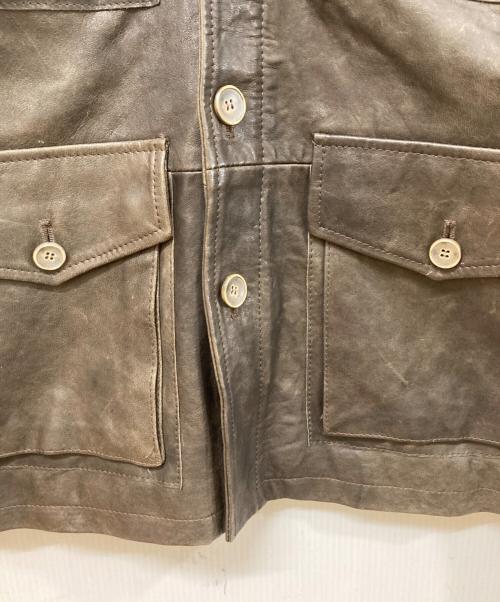 EMMETI（エンメティ）EMMETI (エンメティ) Ｍ65ラムスキンレザージャケット ブラウン サイズ:SIZE 44の古着・服飾アイテム