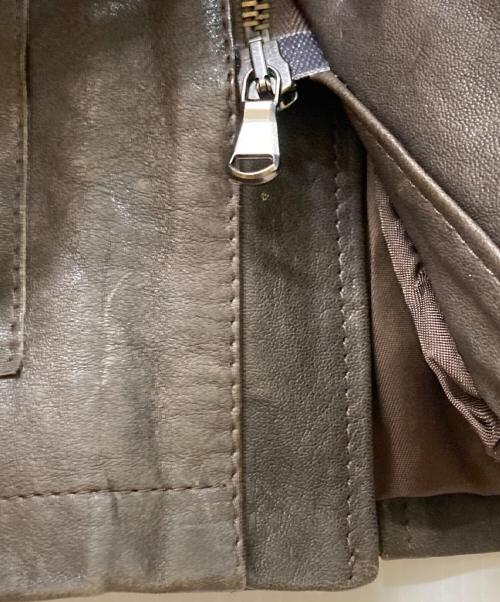 EMMETI（エンメティ）EMMETI (エンメティ) Ｍ65ラムスキンレザージャケット ブラウン サイズ:SIZE 44の古着・服飾アイテム
