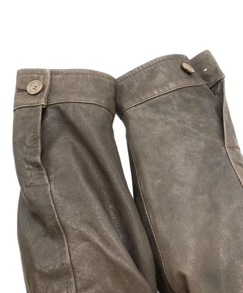 EMMETI（エンメティ）EMMETI (エンメティ) Ｍ65ラムスキンレザージャケット ブラウン サイズ:SIZE 44の古着・服飾アイテム