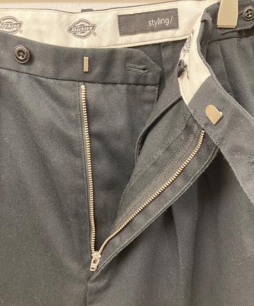Dickies（ディッキーズ）Dickies (ディッキーズ) styling/ (スタイリング) 別注のツータックワイドパンツ ブラック サイズ:SIZE 0の古着・服飾アイテム