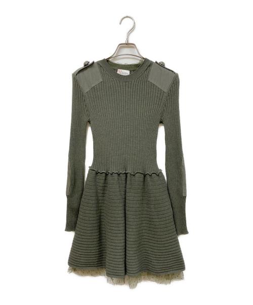 RED VALENTINO（レッドヴァレンティノ）RED VALENTINO (レッドヴァレンティノ) ニットワンピース カーキ サイズ:XS 未使用品の古着・服飾アイテム