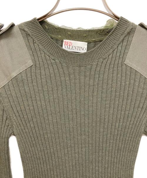 RED VALENTINO（レッドヴァレンティノ）RED VALENTINO (レッドヴァレンティノ) ニットワンピース カーキ サイズ:XS 未使用品の古着・服飾アイテム