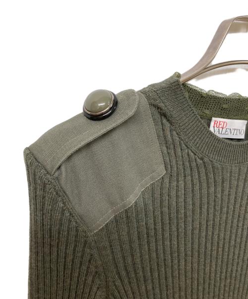 RED VALENTINO（レッドヴァレンティノ）RED VALENTINO (レッドヴァレンティノ) ニットワンピース カーキ サイズ:XS 未使用品の古着・服飾アイテム