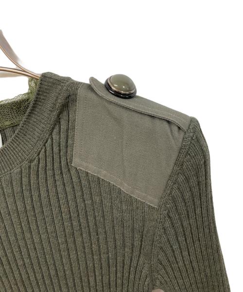 RED VALENTINO（レッドヴァレンティノ）RED VALENTINO (レッドヴァレンティノ) ニットワンピース カーキ サイズ:XS 未使用品の古着・服飾アイテム