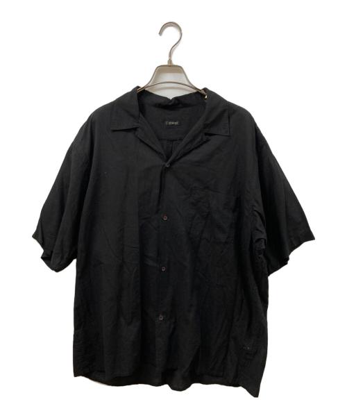 COMOLI（コモリ）COMOLI (コモリ) KHADIコットン 半袖オープンカラーシャツ ブラック サイズ:	SIZE 3の古着・服飾アイテム