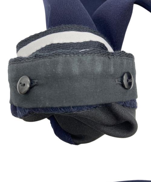 BORDERS at BALCONY（ボーダーズアットバルコニー）BORDERS at BALCONY (ボーダーズアットバルコニー) BORDER CUFF TWILL 長袖 ワンピース ネイビー サイズ:SIZE 36の古着・服飾アイテム
