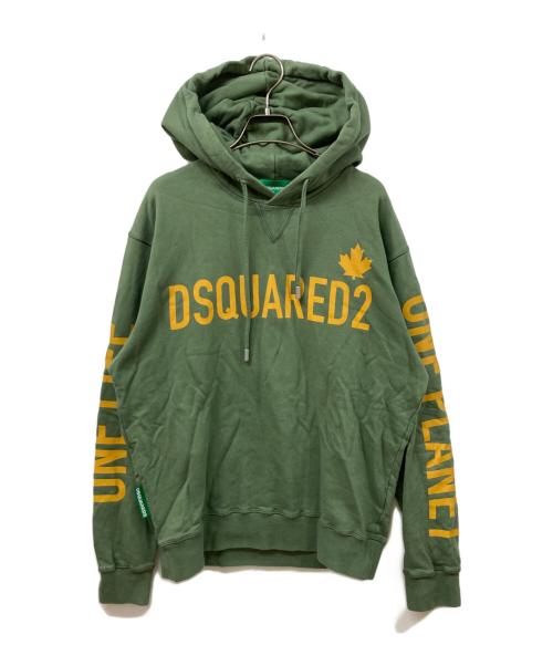 DSQUARED2（ディースクエアード）DSQUARED2 (ディースクエアード) アイコンロゴパーカー グリーン サイズ:SIZE Mの古着・服飾アイテム