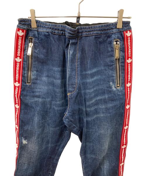 DSQUARED2（ディースクエアード）DSQUARED2 (ディースクエアード) ラインデニムパンツ インディゴ サイズ:	SIZE 48の古着・服飾アイテム