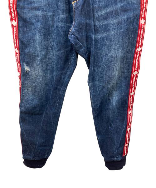 DSQUARED2（ディースクエアード）DSQUARED2 (ディースクエアード) ラインデニムパンツ インディゴ サイズ:	SIZE 48の古着・服飾アイテム