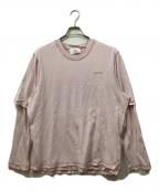 AMI PARISアミ パリス）の古着「LONG-SLEEVED ROUND NECK T-SHIRTS」｜ピンク