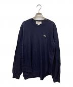 LACOSTE×COMME des GARCONS SHIRTラコステ×コムデギャルソンシャツ）の古着「fully fashioned knit LACOSTE badge gauge」｜ネイビー