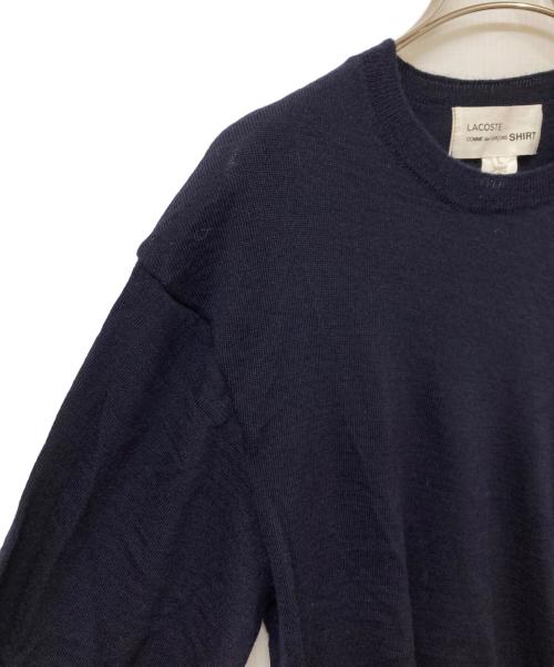 LACOSTE（ラコステ）LACOSTE (ラコステ) COMME des GARCONS SHIRT (コムデギャルソンシャツ) fully fashioned knit LACOSTE badge gauge ネイビー サイズ:	SIZE Lの古着・服飾アイテム