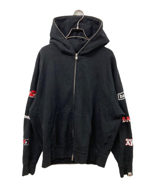 A BATHING APE（アベイシングエイプ）A BATHING APE (アベイシングエイプ) ジップパーカー ブラック サイズ:	SIZE Mの古着・服飾アイテム
