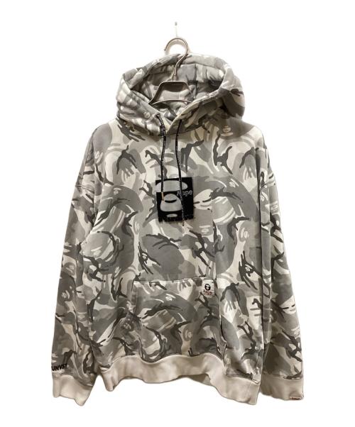 A BATHING APE（アベイシングエイプ）A BATHING APE (アベイシングエイプ) カモフラ柄パーカー グレー サイズ:Lの古着・服飾アイテム