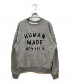 HUMAN MADEヒューマンメイド）の古着「ロゴクルーネックスウェット」｜グレー