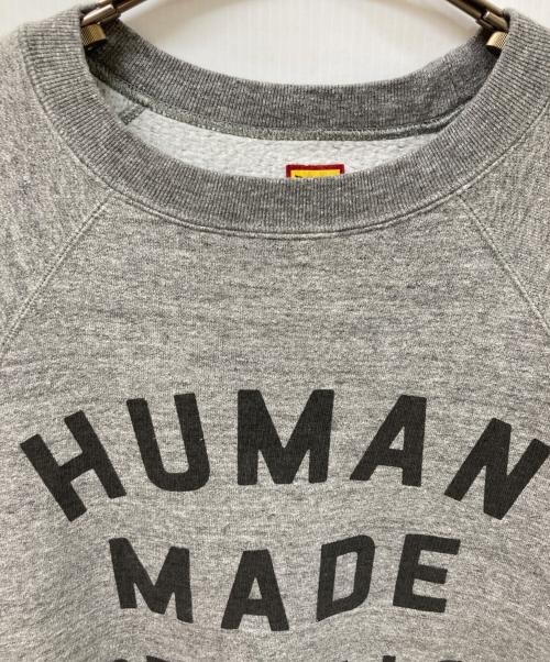HUMAN MADE（ヒューマンメイド）HUMAN MADE (ヒューマンメイド) ロゴクルーネックスウェット グレー サイズ:SIZE Lの古着・服飾アイテム
