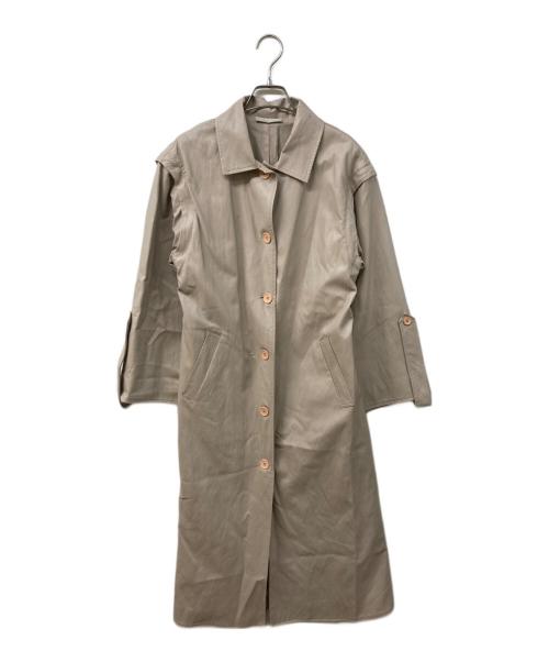 MARTE（マルテ）MARTE (マルテ) 2way Fake Leather Coat ベージュ サイズ:実寸をご確認くださいの古着・服飾アイテム