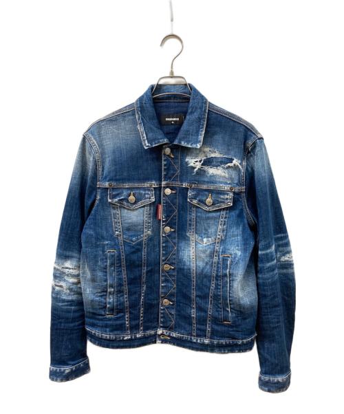 DSQUARED2（ディースクエアード）DSQUARED2 (ディースクエアード) キャストウォッシュデニムジャケット インディゴ サイズ:SIZE 48の古着・服飾アイテム