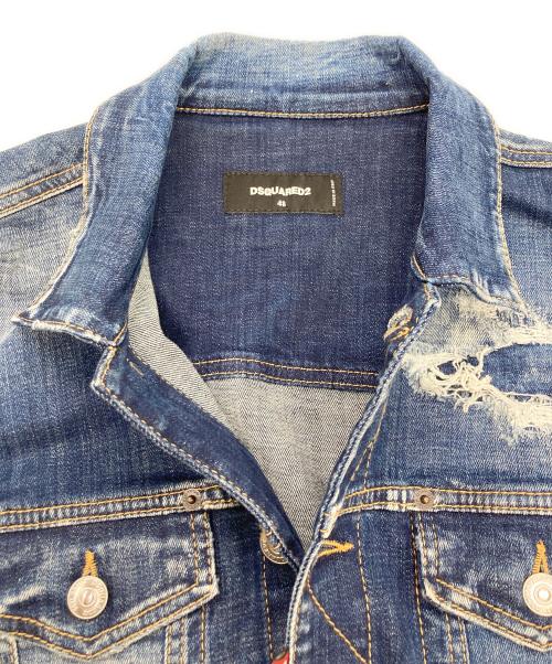 DSQUARED2（ディースクエアード）DSQUARED2 (ディースクエアード) キャストウォッシュデニムジャケット インディゴ サイズ:SIZE 48の古着・服飾アイテム