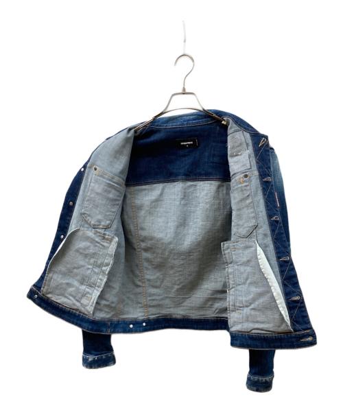 DSQUARED2（ディースクエアード）DSQUARED2 (ディースクエアード) キャストウォッシュデニムジャケット インディゴ サイズ:SIZE 48の古着・服飾アイテム