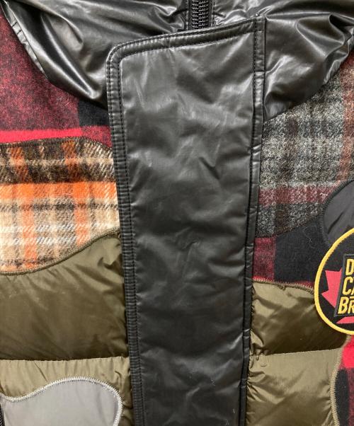 DSQUARED2（ディースクエアード）DSQUARED2 (ディースクエアード) パッチワークダウンベスト ブラック サイズ:SIZE 48の古着・服飾アイテム